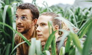 Bechir Sylvain, Jonathan Bailey, and Scarlett Johansson